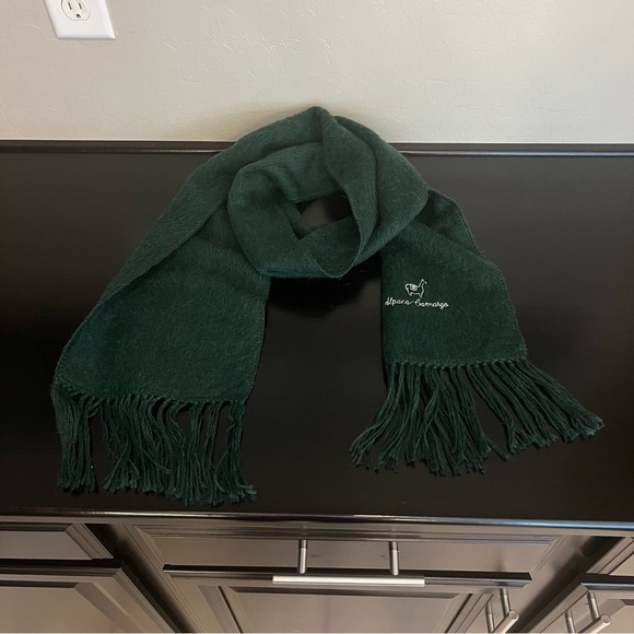 Camargo Alpaca Scarf with Alpaca Stitched Logo, dark green, unisex, 66.5”x 9” - Picture 7 of 13